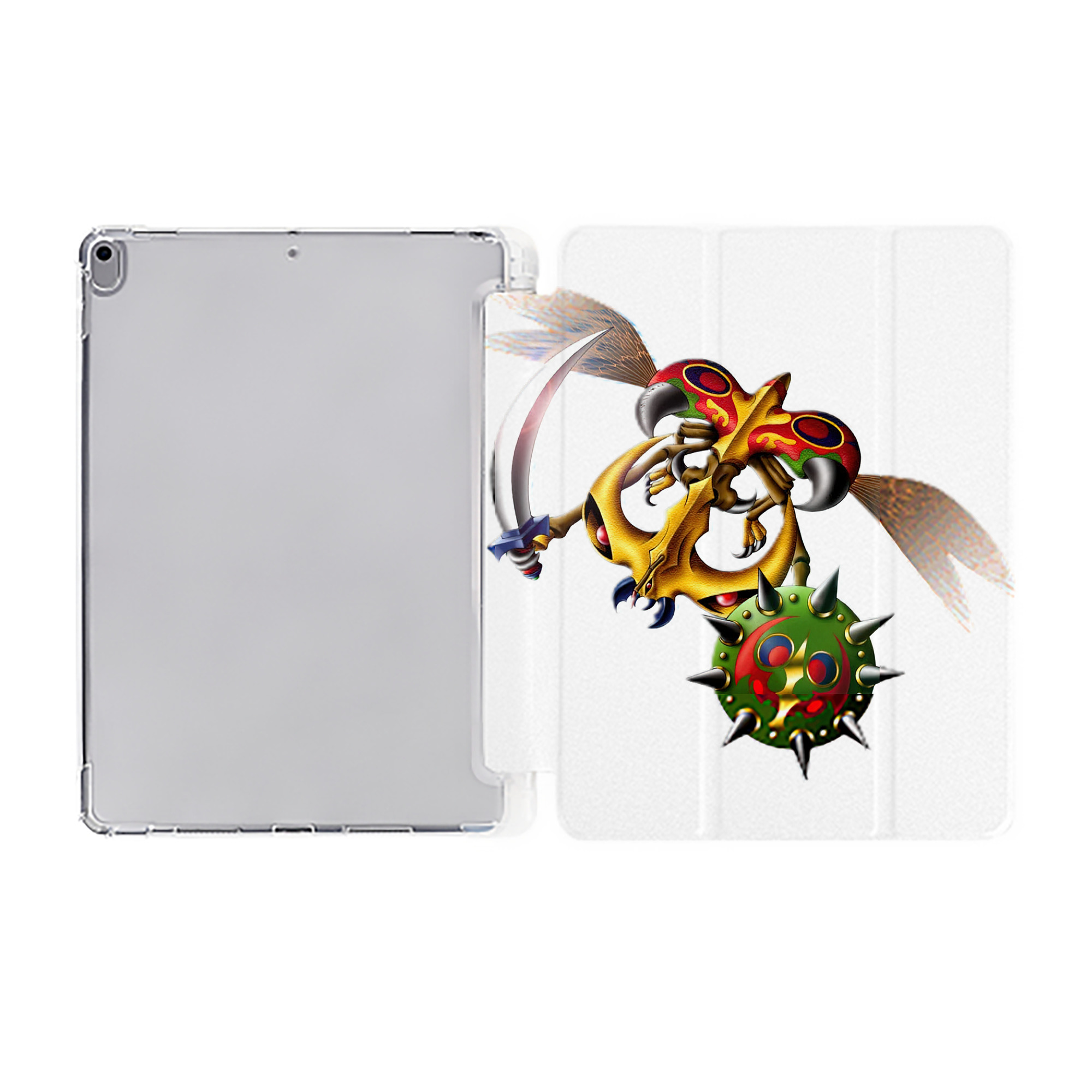 （画像用） 遊☆戯☆王 Yu-Gi-Oh! IPad ケース ペン収納付き 三つ折りスタンド PUレザー×シリコン 対応機種9.5/10.5/10.9インチ